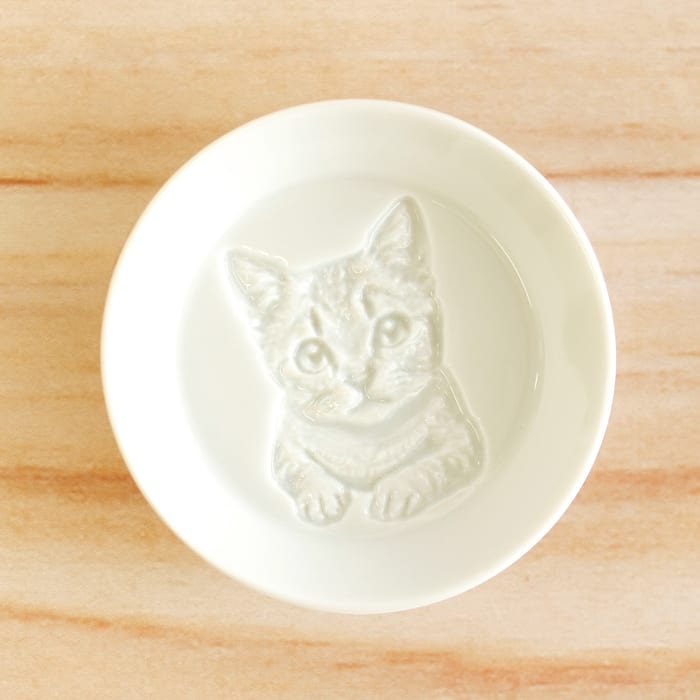 子猫の醤油皿/木箱入り2枚セット